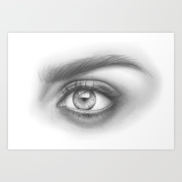 Eye Art Sexy Girl Beauty Model Woman Face Graphite