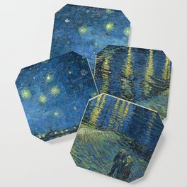 Van Gogh, Starry Night Over The Rhone Artwork Reproduction, Posters, Tshirts, Prints, Bags, Men, Wom Coaster