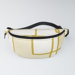 Piet Composition in Pale Mustard Gold  - Mid-Century Modern Minimalist Geometric Abstract Pattern Fanny Pack