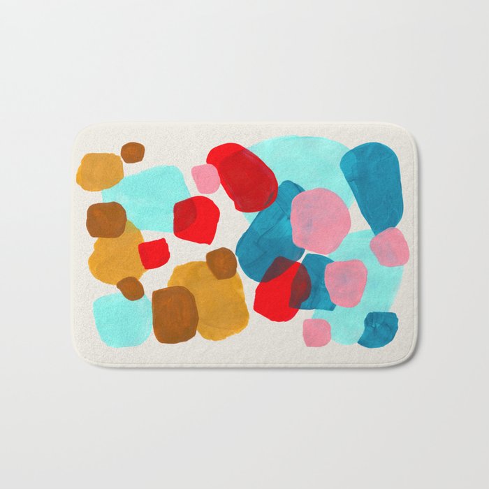 Fun Colorful Bright Abstract Shapes Mid Century Modern Patterns Blue