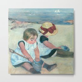 Mary Cassatt - Children Playing on the Beach Metal Print