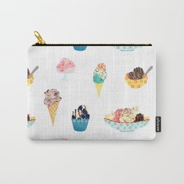 Ice Cream Party Carry-All Pouch | Watercolor, Treat, Ice, Dessert, Icecream, Strawberry, Tasty, Summer, Cone, Painting 