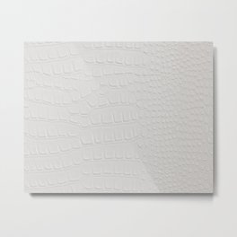 White Crocodile Leather Metal Print | Photo, Reptile, Reptileskin, Pattern, Texture, Alligator, Alligatorleather, Leather, Animalskin, Exotic 