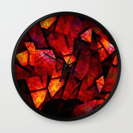 Fragments Of Fire - Abstract, geometric, fragmented pattern Wall Clock | Pattern, Painting, Abstract, Graphic Design 