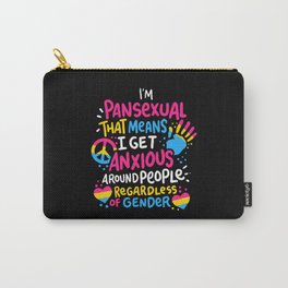 I Am Pansexual - Gift Carry-All Pouch | Gender Blind, Gender, Lgbtq, Demiboy, Panflag, Demigirl, Gay, Lesbian, Genderfluid, Genderqueer 