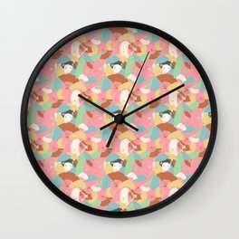 Hide in Colorful Fans -Japanese Inspired Pattern Wall Clock | Ukiyoe, Colorful, Graphicdesign, Colour, Pink, Japan, Fans, Colors, Asia, Kimono 