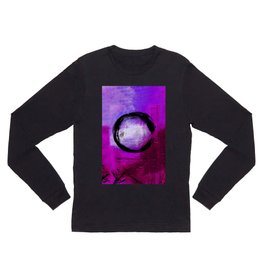 Enso No.MM13E by Kathy Morton Stanion Long Sleeve T Shirt | Spiritual, Om, Contemporary, Zen, Zencircle, Painting, Ensos, Watercolor, Ink, Pink 