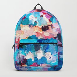 Aftab, Abstract Impressionism Painting, Contemporary Colorful Pop of Color Bohemian Brush Strokes Backpack | Bold, Indigo, Randomstrokes, Colorful, Graphicdesign, Modernart, Brushstrokes, Modern, Blue, Vibrant 