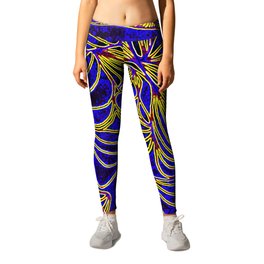 Curves in Yellow & Royal Blue Leggings | Graphicdesign, Red, Swirling, Digitized, Shapely, Yellow, Curves, Drawing, Bright, Blue 