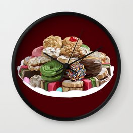 Italian Assorted Colorful Cookie Platter Tray  Wall Clock | Cookietray, Italianbakery, Easterplatter, Bakery, Italiancookies, Cookie, Assortedcookies, Cookies, Pignolicookies, Tricolorcookies 