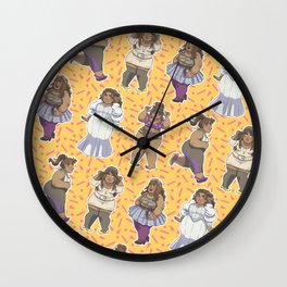 Fatshion! Wall Clock | Pattern, Illustration, People, Comic 