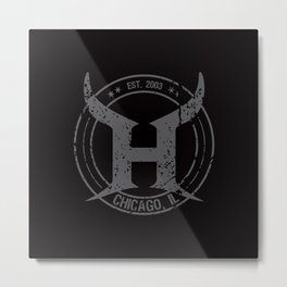 HEMI - H Crest - Grey Metal Print | Circle, Chicago, Crest, Logo, Graphicdesign, Metal, H, Band, Rock 
