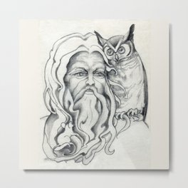 Endor The Wizard Metal Print | Mouse, Illustrations, Magic, Stories, Medieval, Endorthewizard, Patriciahowitt, Drawing, Wizard, Greathornedowl 