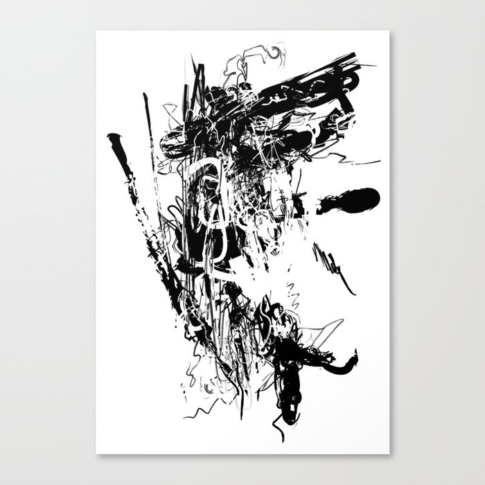 Spider 02 Black And White Abstract Art Art Prints Canvas Print