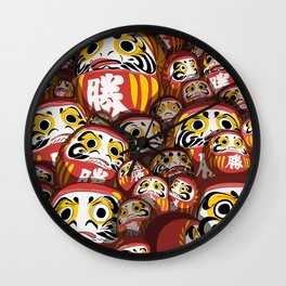 Daruma dolls Wall Clock | Illustration, Kanji, Digital, Japan, Cute, Culture, Buddhist, Cartoon, Asia, Travel 