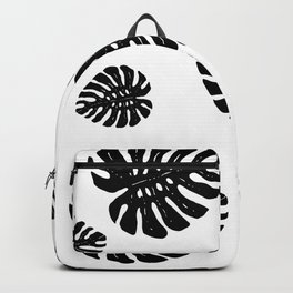 Monstera pattern Backpack | Graphicdesign, Digital, Black And White, Leaves, Monsterapattern, Leafpattern, Monstera, Pattern, Monsteraleaf 