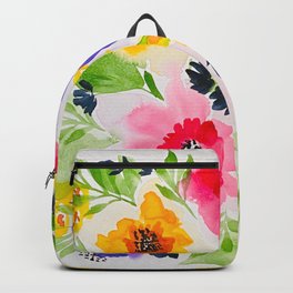 Watercolor Vibrant Flowers Backpack | Gardendecor, Colorfulgarden, Watercolor, Pattern, Gardenflorals, Painting, Vibrantflowers 