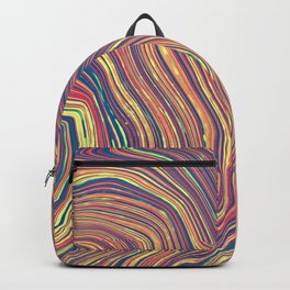 Marbled Geode Backpack | Yellow, Linear, Digital, Graphicdesign, Earthcolors, Terracotta, Swirls, Undulation, Red, Blue 