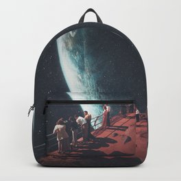 Missing the ones we Left Behind Backpack | Planets, Romantic, Beautiful, Retrofuture, Graphicdesign, Digitalart, Frankmoth, Space, Landscape, Nostalgia 