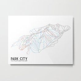 Park City, UT - Minimalist Trail Art Metal Print | Vector, Illustration, Graphic Design, Abstract 
