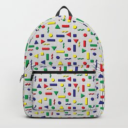 Repeating Memphis Backpack | Pop Art, Geometric, Pattern, Primarycolors, Digital, Memphisgroup, Graphicdesign 
