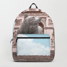 Arc de Triomphe Backpack | Oil, Ink, Franca, Animal, Bear, Urso, Art, Digital, Painting 