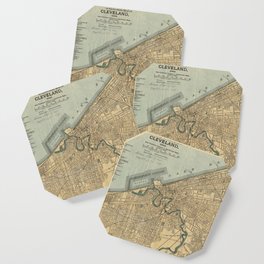 Vintage Map of Cleveland OH (1894) Coaster