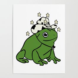 Frog With A Cowboy Hat Poster