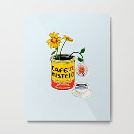 El Cafe - coffee loteria card without text / blue Metal Print | Bustelo, Cuba, Mexicancoffee, Puertorico, Mexican, Puertorican, Bustelocoffee, Miami, Elcafe, Coffeemug 