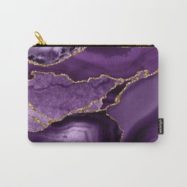 Glamour Purple Bohemian Watercolor Marble With Glitter Veins Carry-All Pouch | Glamour, Glitter, Purple, Marble, Crystal, Mineral, Gemstone, Gem, Gold, Watercolor 