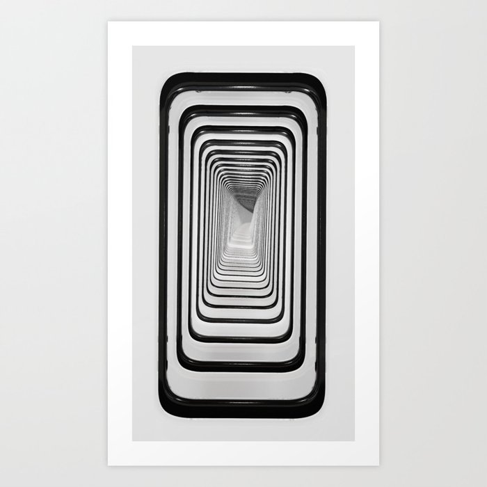 Black White 3d Optical Illusion Art Print By Topland Society6