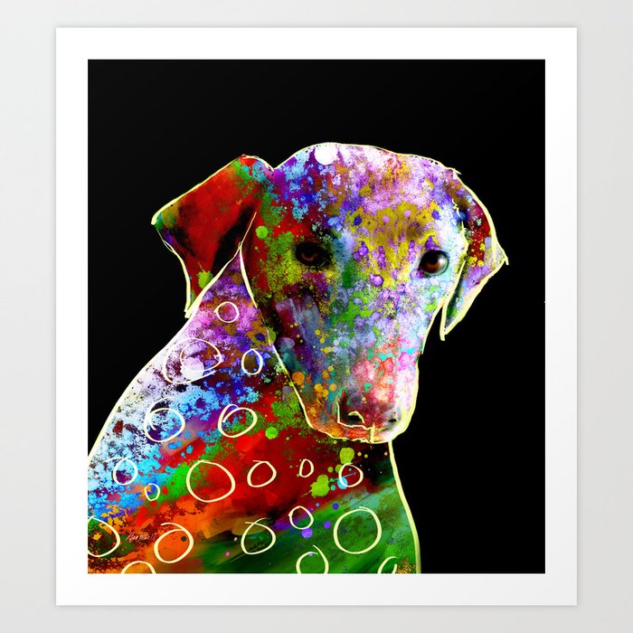 Color Splash Abstract Dog Art By Ann Powell Art Print By Art64