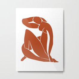 Cut Out Female Figure Metal Print | Silhouette, Midcentury, Womanfigure, Modern, Boho, Female, Bohoposter, Graphicdesign, Redposter, Femalesilhouette 