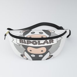 BiPolar Cow I Cute Mental Disorder print & Cow Polar Gift Fanny Pack