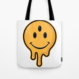 3rd Eye Smiley Face Drip Tote Bag