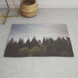 Mountain Range - Landscape Photography Rug | Mountains, Outdoors, Color, Nature, Digital, Photo, Forest, Panorama, Escape, Wander 