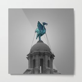 Liverbird in Piercing Blue Metal Print | Liverpoolskyline, Liverbirds, Liverpoolwaterfront, Liverbird, Liverbuilding, Photo, Merseyside, Copper, Statues, Liverpool 