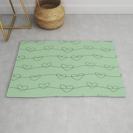 Valentine doodle heart seamless pattern, No 02 Rug