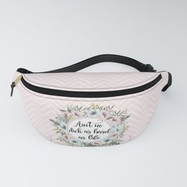 AIN'T NO D*CK AS HARD AS LIFE - Pretty floral quote Fanny Pack